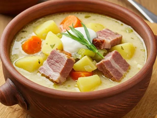 Ciorbă ardelenească de porc cu tarhon