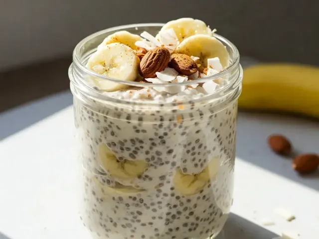 Budincă de chia cu banane