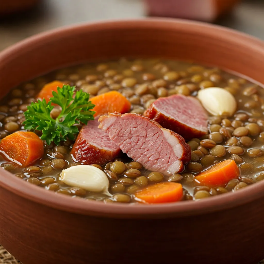 Ciorbă de Linte cu Afumătură