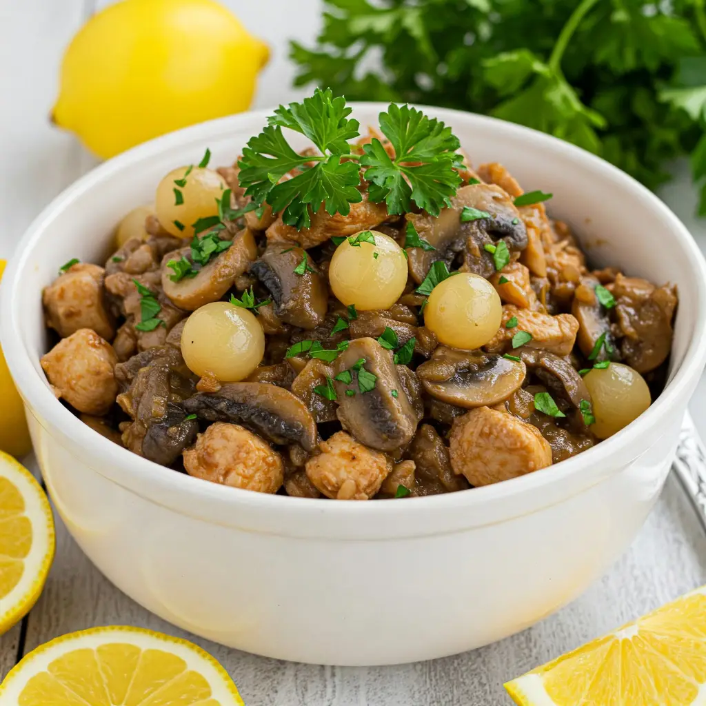 Zacuscă Rece cu Carne de Pasăre și Ciuperci